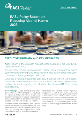 EASL Policy Statement: Reducing alcohol harms